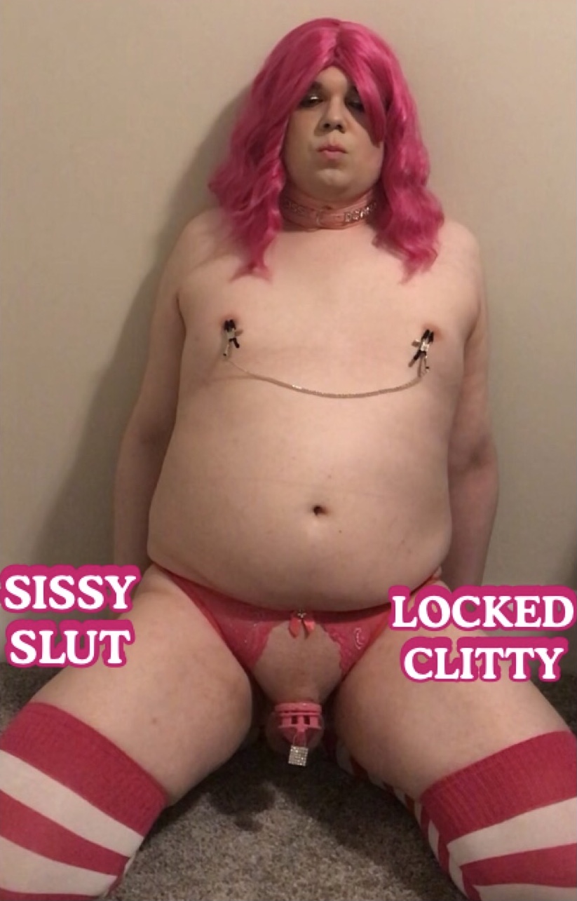 Collared and clamped sissy sl*t cannot help being exposed