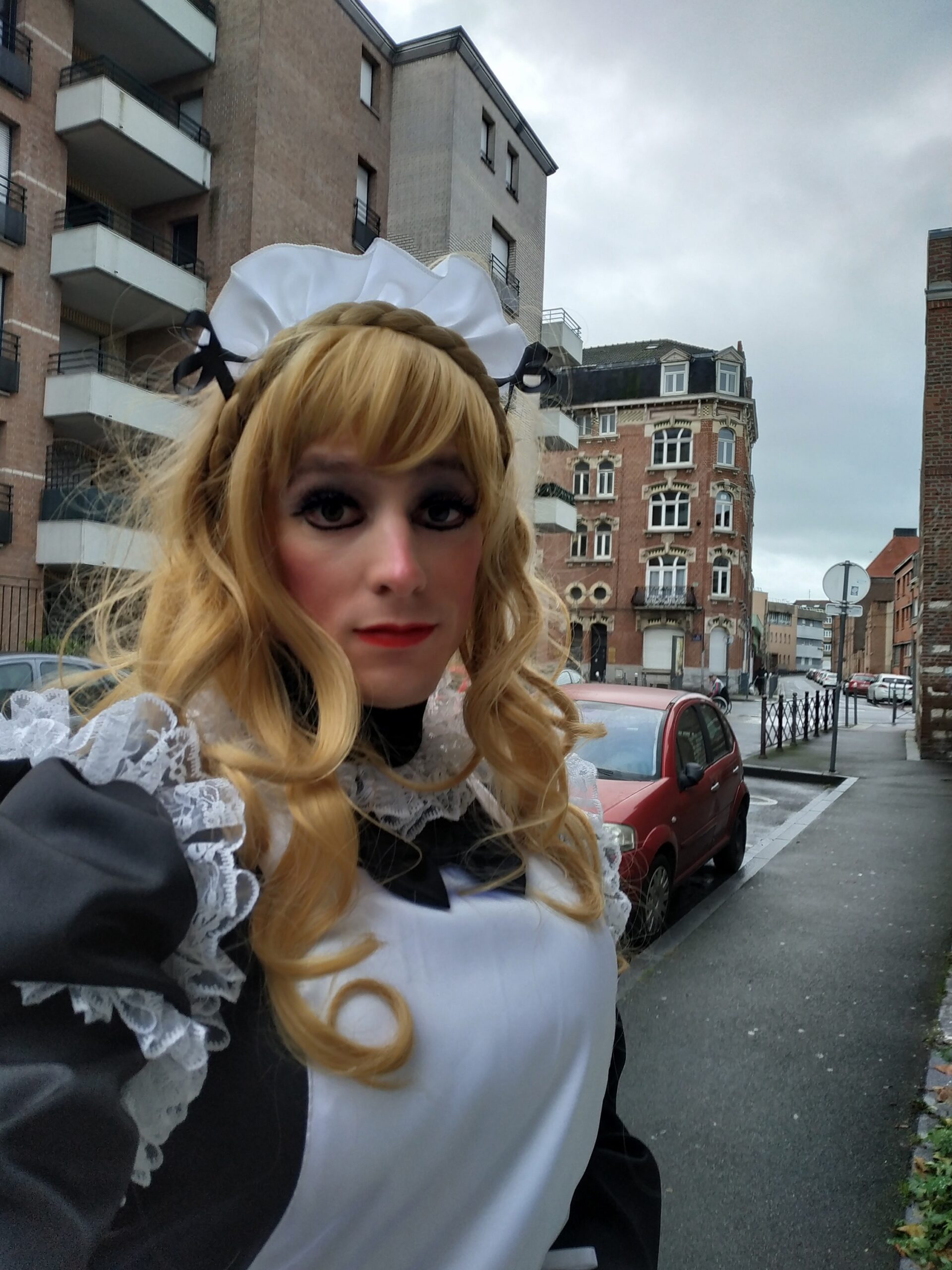 Sissy maid Marga public exposure