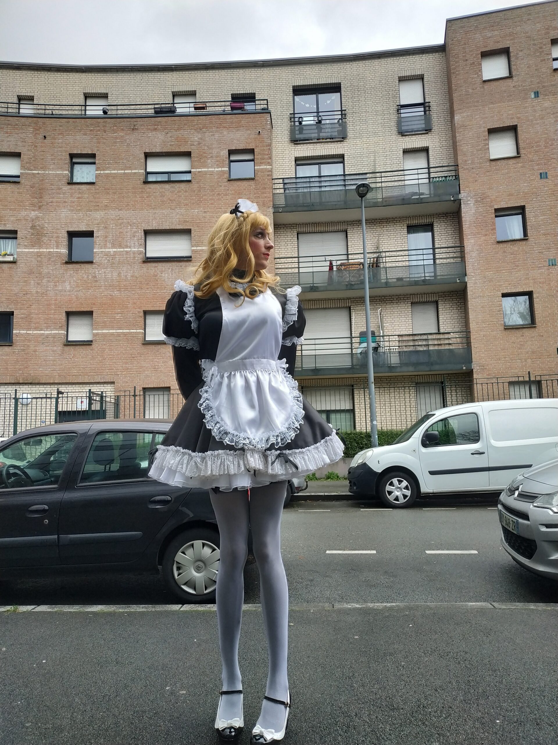 Sissy maid Marga public exposure