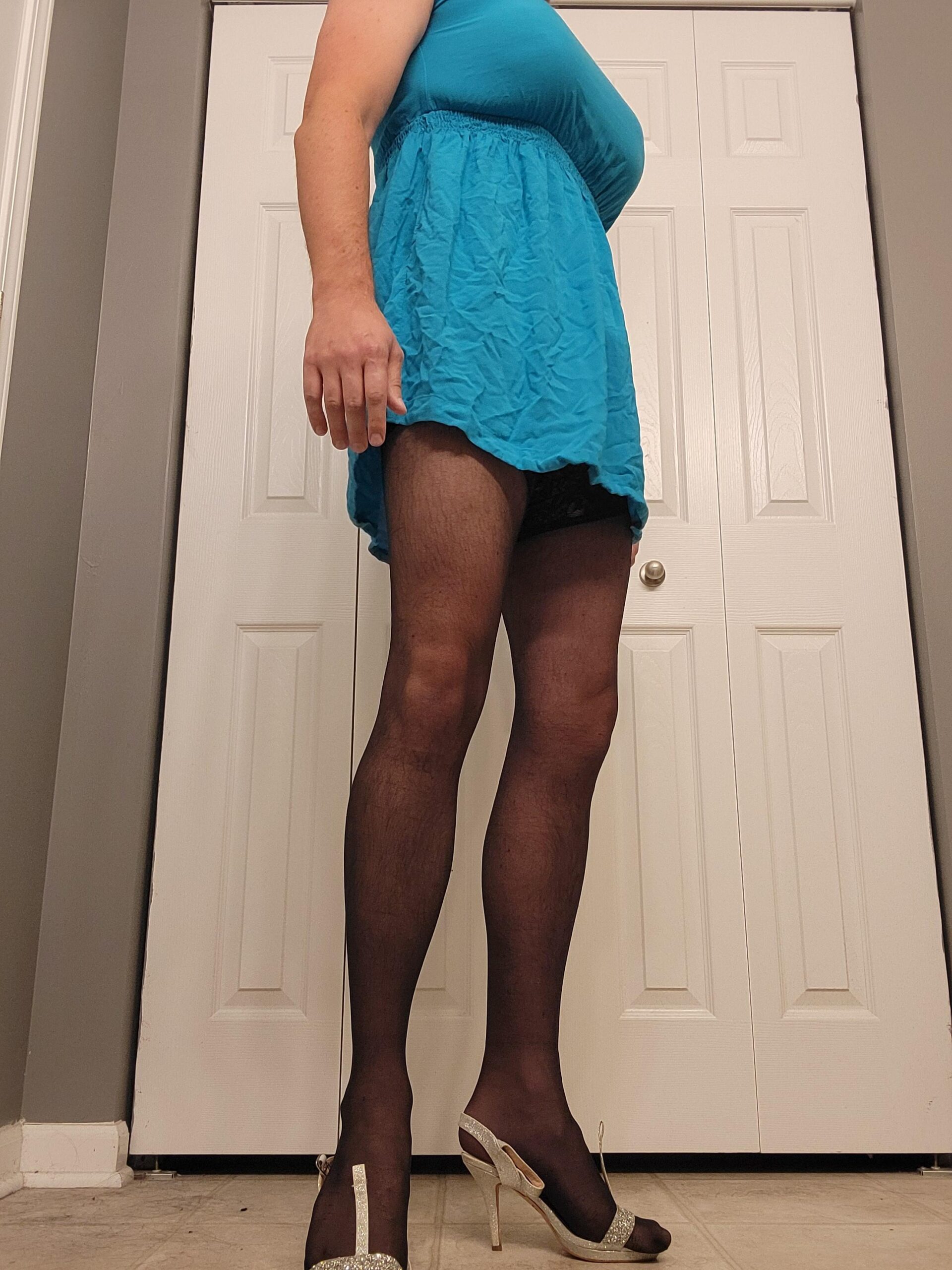 dressed in nylons