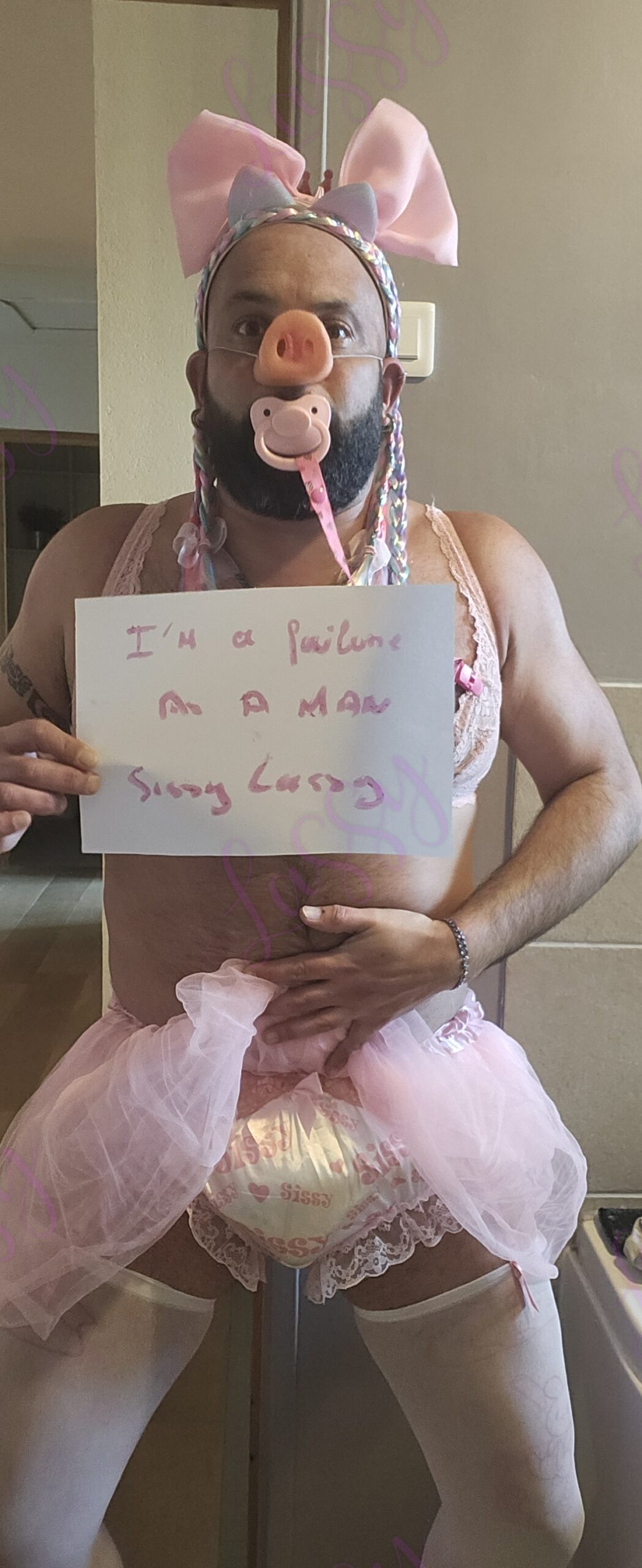 *** MAN FAILLURE***SissyLassy Diaper Sissy Piggy f4ggot***IM NOT A MAN***