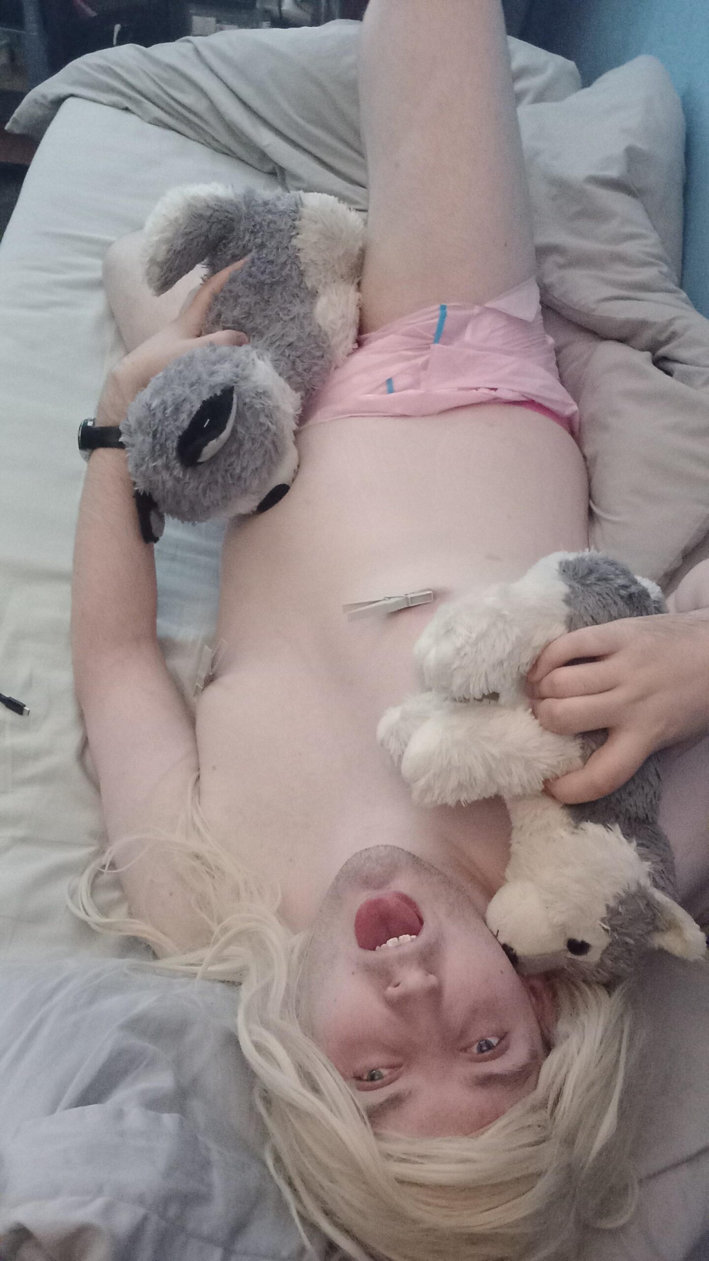 Sissy baby in her nappy