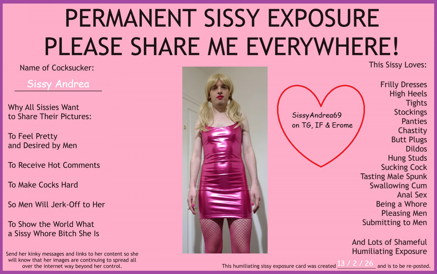 ~ Sissy Andrea – newbie exposure sl*t