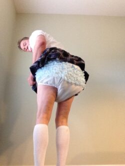 ABDL Diapered sissybaby Peter Went exposed