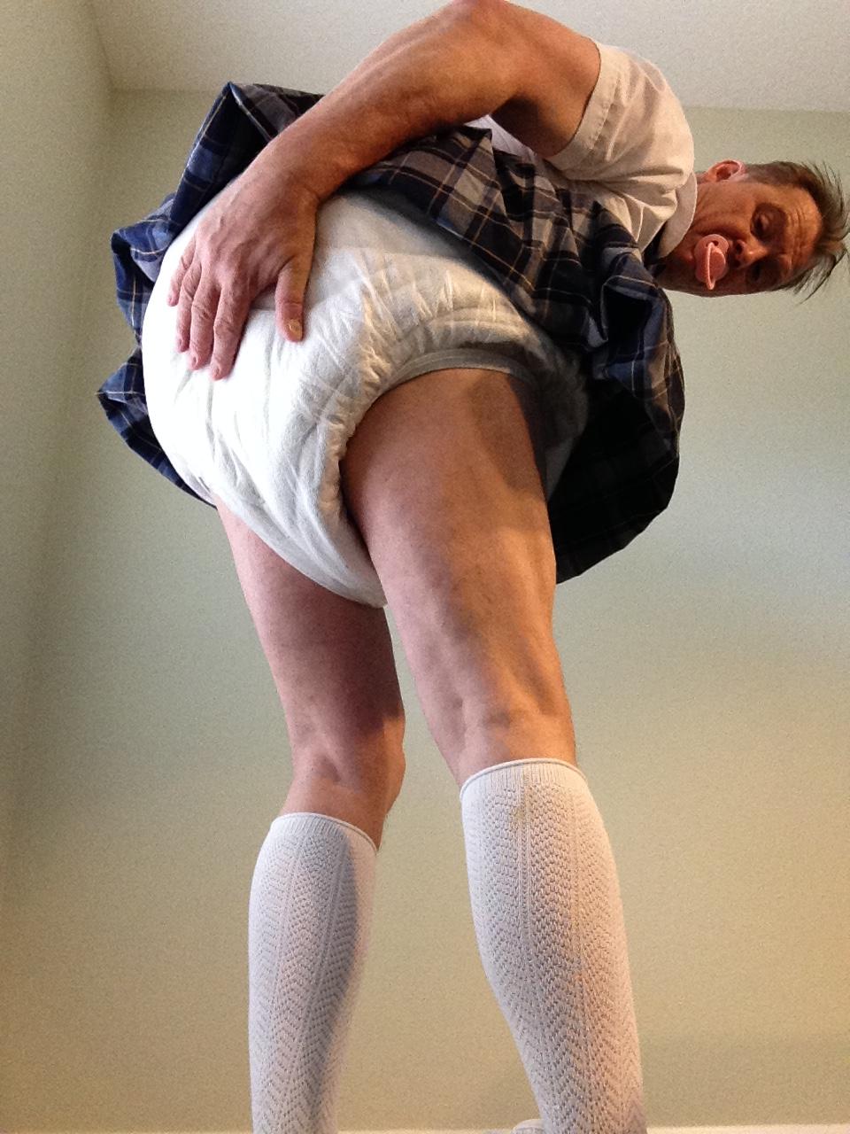 ABDL Diapered sissybaby Peter Went exposed