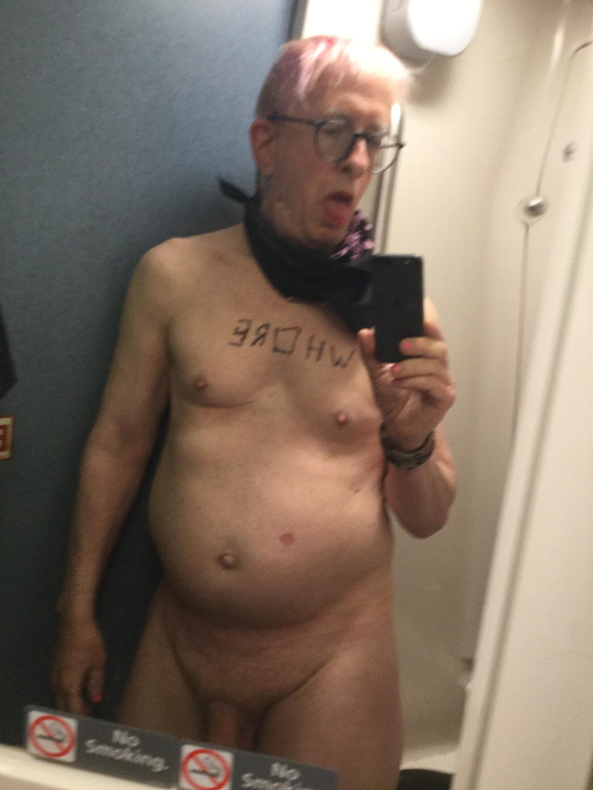 sissy on its knees on the train