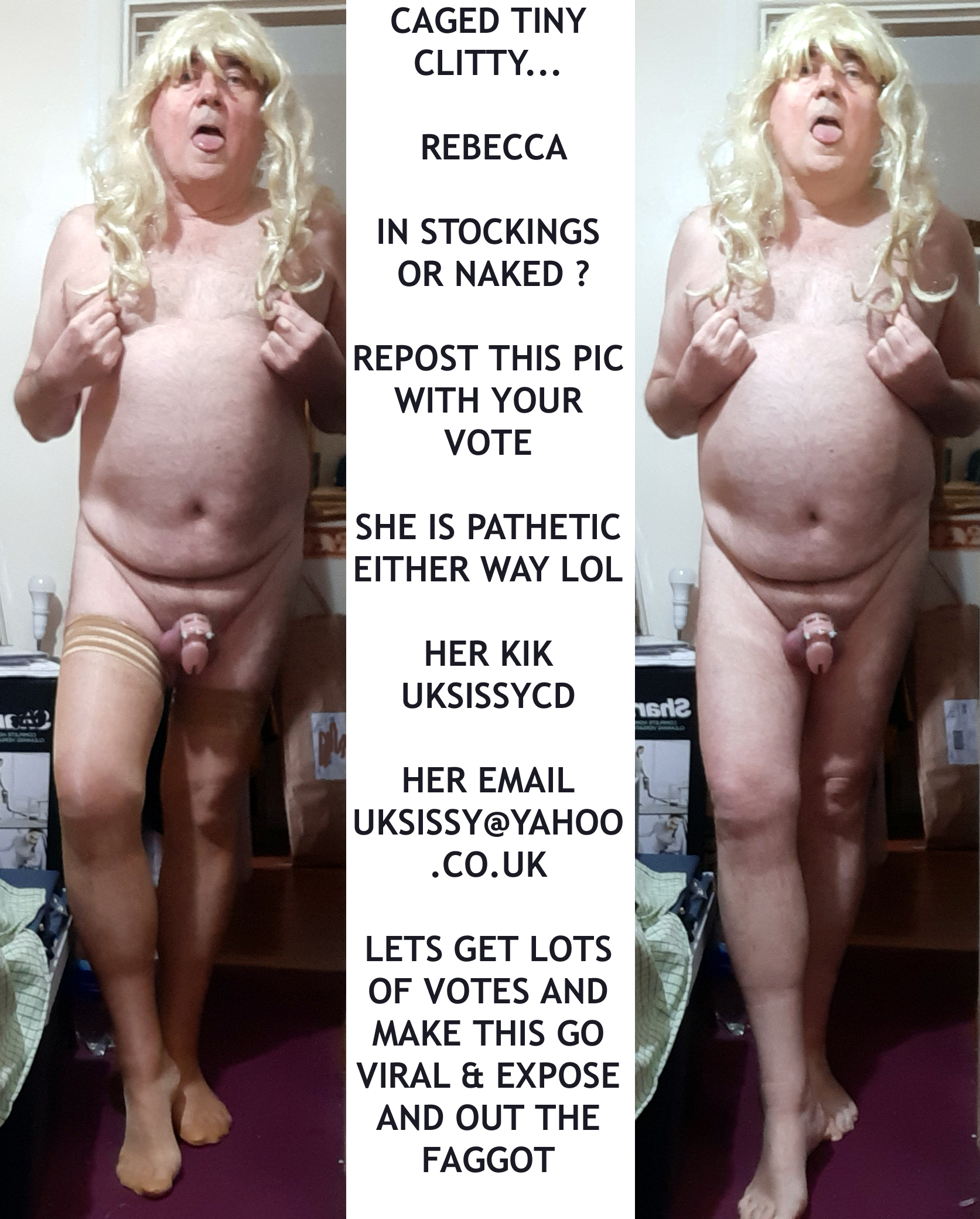 ~ EXPOSE THIS SISSY PIGGY REBECCA