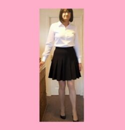 Borrowed skirt and blouse