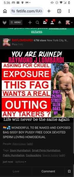 Raymond J Lombardi f*got white boy