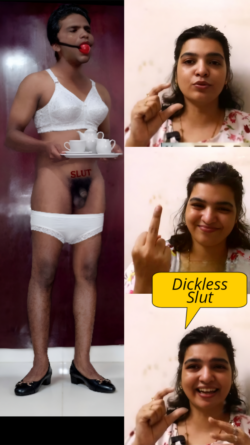 Exposed small dick sissy