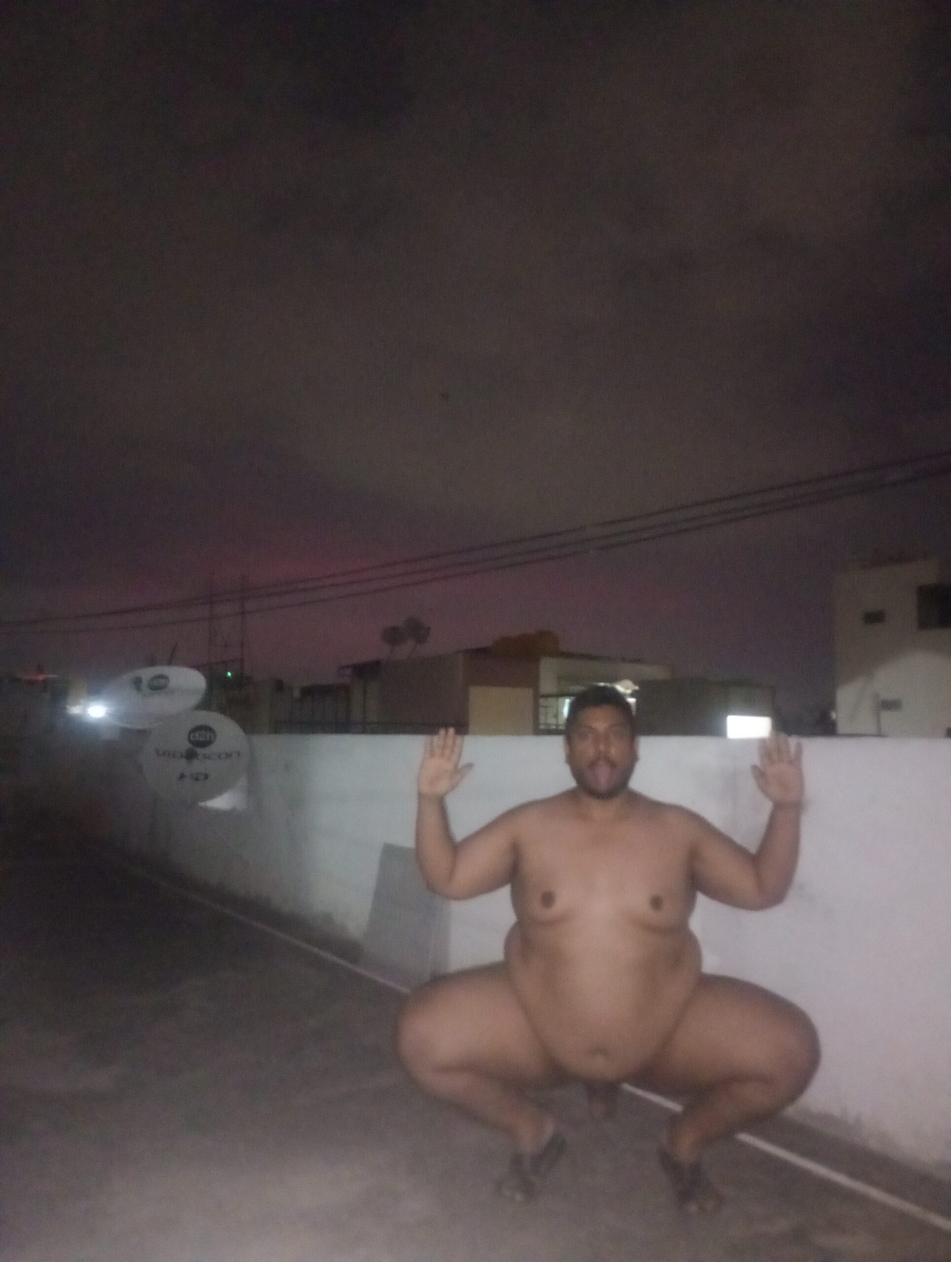 Fat loser in terrace