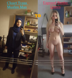 Muslim Man to Blonde Trans Bimbo – 1 minute risk