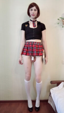 Sissy Anya in uniform
