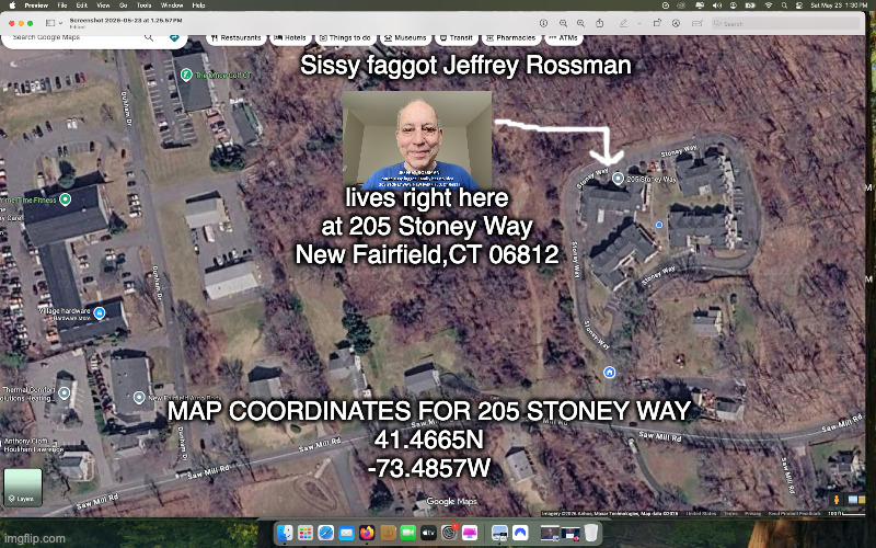 Sissy Jeffrey Rossman posts his address where he lives and he loves men