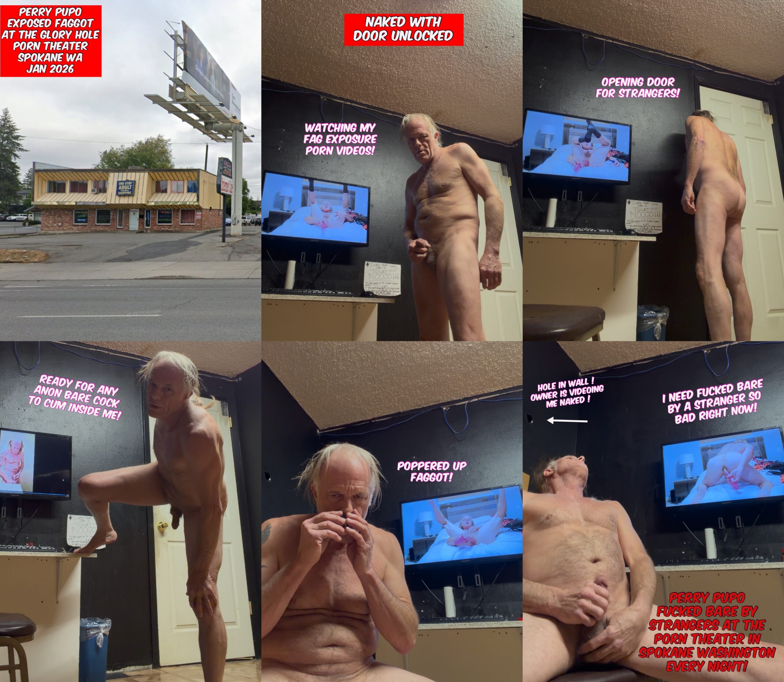 Spokane Gay Sub Sissy Perry back to being exposed again with new content