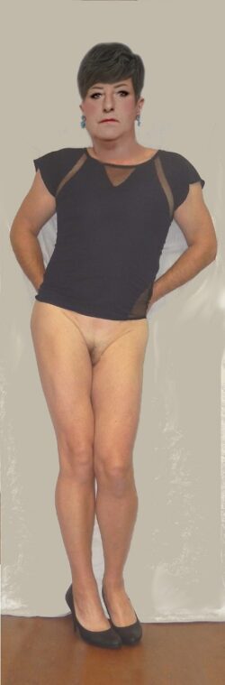 Sissy posing in lingerie