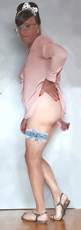 Sissy posing in lingerie