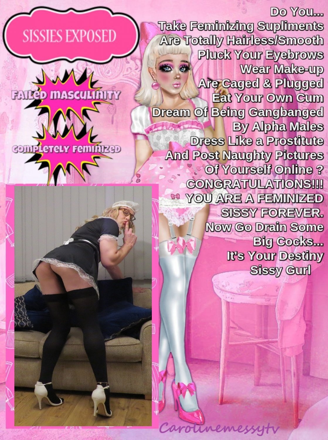 Cuck sissy sister Carolinemessytv exposed