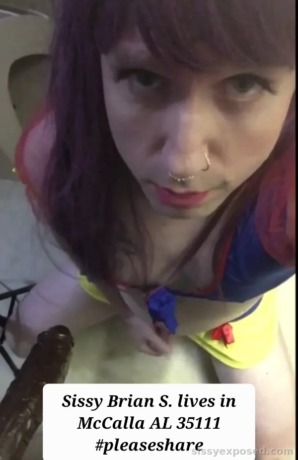 Disinhibited high af gay sissy Brian S. lives in McCalla Alabama 35111