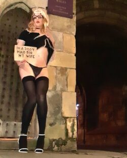 Sissy cuck husband Carolinemessytv ‘maid’ to parade in public