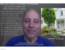 Jeffrey Rossman from CT comes out publicly as a sissy f*ggot