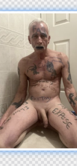 Sissy exposed body writing