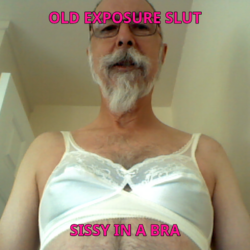 Old sissy in a bra