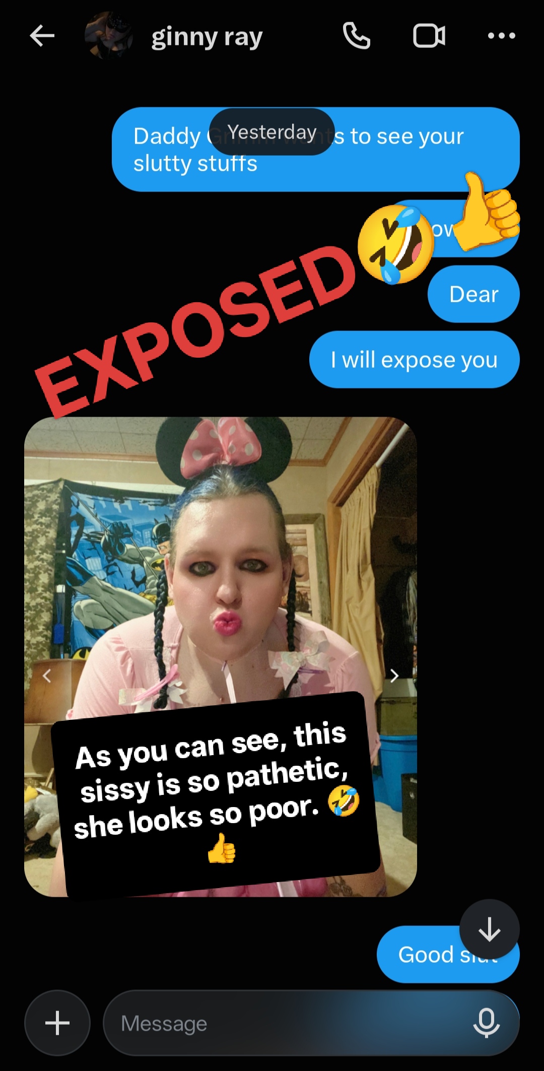 Fat sissy bitch exposed pathetic sl*ts