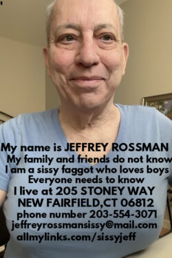 Jeffrey Rossman from New Fairfield, CT outed as  a sissy in a blue leotard